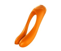 Satisfyer Candy Cane Mini Vibrator Juodas-Oranžinis - Compact Finger Model