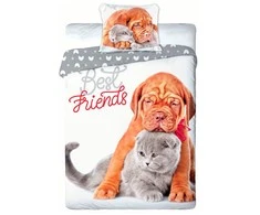 Faro Jaunimo patalynės komplektas 015 BEST FRIENDS CATS 140x200cm + pagalvė 70x90cm