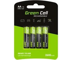 Green Cell Žalias Cell AKUMULIACIJA AKU-AA-2600/GC*P4 1.2V Ni-MH HR6, AA Žalias Cell