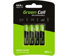 Green Cell Žalias Cell AKUMULIATORIUS AQ-AAA-800/GC*P4 1.2V Ni-MH HR03, AAA Žalias Cell