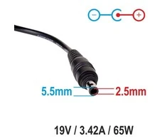 Automobilinis nešiojamojo kompiuterio pakrovėjas Akyga AK-ND-31 (19V / 3.42A 65W 5.5 x 2.5mm) ASUS / TOSHIBA 1.2m