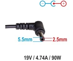 Automobilinis nešiojamojo kompiuterio pakrovėjas Akyga AK-ND-36 (19V / 4.74A 90W 5.5 x 2.5mm) ASUS / TOSHIBA 1.2m