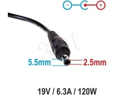Nešiojamojo kompiuterio pakrovėjas Akyga AK-ND-44 (19V / 6.3A 120W 5.5 x 2.5mm) ASUS / TOSHIBA / LENOVO 1.2m