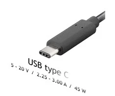 Nešiojamojo kompiuterio pakrovėjas Akyga AK-ND-60 (5-20V / 2.25-3A 45W) USB type C 1.2m Power Delivery