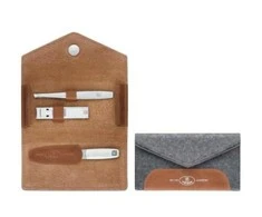 ZWILLING 97698-005-0 Twinox kelioninis manikiūro rinkinys – pilkas veltinio dėklas, 3 dalys