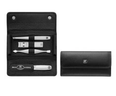 ZWILLING TWINOX Rinkinys kelioninis - juoda skórzane etui, 4 elementy