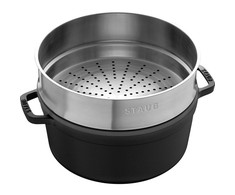 STAUB LA COCOTTE Puodas żeliwny apvalus su wkładem 5.2 ltr, juoda