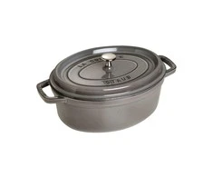 Ovalus ketaus puodas STAUB, 31 cm, 5,5 l, spalva: pilka