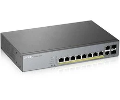 Zyxel GS1350-12HP-EU0101F tinklo komutatorius valdomas L2 Gigabit Ethernet (10/100/1000) Power over Ethernet (PoE) pilkas