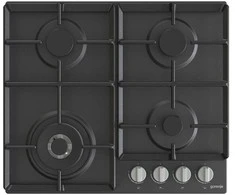 Gorenje | Kaitlentė | GW641EXB | Dujos | Degiklių / virimo zonų skaičius 4 | Sukamosios rankenėlės | Juodas