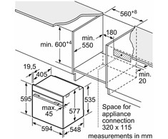 Bosch HBA571BB3 Serija 4, Įmontuojamoji orkaitė, 60 x 60 cm, Juodas