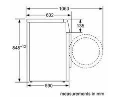 Skalbimo mašina Bosch WGE03200SN Serija 2, Skalbyklė, pakraunama iš priekio, 8kg, 1200 aps/min