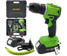 Akumuliatorinis suktuvas - gręžtuvas ProCraft PA18LiN, 20 V, 2 Ah