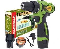 Akumuliatorinis suktuvas - gręžtuvas ProCraft PA12Li Compact, 12 V, 2x1.5 Ah
