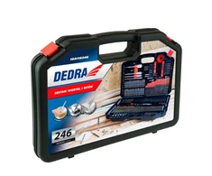 Sukimo ir gręžimo priedų rinkinys DEDRA 18A11S246, 246vnt.