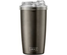 Lurch Ag Vokietija Termo puodelis "COFFEE-TO-GO" 0,4l, pilkas, su permatomu dangt.