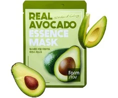 FARMSTAY REAL AVOCADO Essence Mask Maitinamoji lakštinė kaukė su avokado ekstraktu, 23 ml
