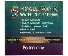 CREAM Farmstay FarmStay 5 Hyaluronic Vanduo Drop Kreminis, 80 ml korėjietiškas veido kremas Unisex