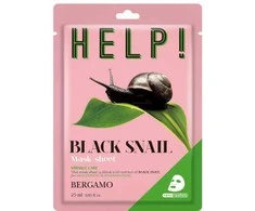 Bergamo Help! lakštinė veido kaukė - Black Snail, 25 ml