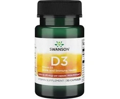 Swanson vitaminas D3 (30 kaps.) 1,000 IU