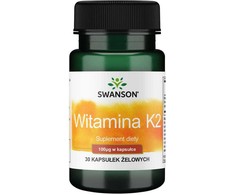Swanson VITAMINAS K2 100 MCG (NATŪRALUS) – 30 kapsulių