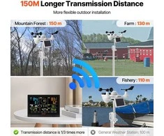 Vevor Meteorologinė belaidė orų stotelė YT60234 7in1 WiFi