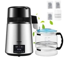Vevor Vandens distiliatorius VVR VD2 1.5L/H Sidabrinis
