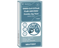 Antservis Kombinuotas greitasis antigenų testas SARS-CoV-2 ir gripo A/B + ADV + RSV Testera, 1 vnt.
