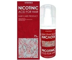 Nikotino rūgštis plaukų priežiūrai Vitateka, purškalas 75 ml