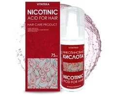 Nikotino rūgštis plaukų priežiūrai Vitateka, purškalas 75 ml