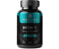Pagaminta ES pagal SIA MatrixSoftLabs užsakymą (Latvija) VitalHarmony Biotinas Plus 90 kapsulių