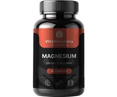 Pagaminta ES pagal SIA MatrixSoftLabs užsakymą (Latvija) VitalHarmony Magnio citratas 800mg - 90 kapsulių