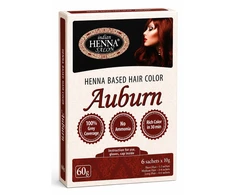 Pagaminta Indijoje pagal Elfam Herbalshop SIA, Latvija užsakymą Plaukų dažai Indian Henna Salon Auburn, chna pagrindu, 6x10g