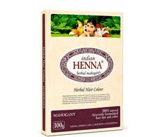 Pagaminta Indijoje pagal Elfam Herbalshop SIA, Latvija užsakymą Plaukų dažai Indian Henna Mahogany, 100 g