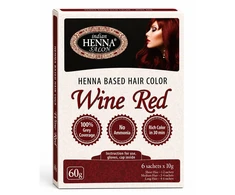 Pagaminta Indijoje pagal Elfam Herbalshop SIA, Latvija užsakymą Plaukų dažai Indian Henna Salon Wine Raudona, chna pagrindu, 6x10g