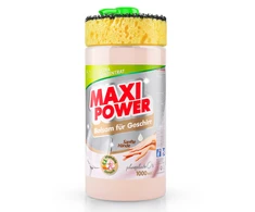 Pagaminta Ukrainoje Koncentruotas indų ploviklis - migdolų kvapo gelis "MAXI POWER" su dozatoriumi ir kempine indams plauti, 1000ml