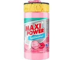 Pagaminta Ukrainoje Koncentruotas indų ploviklis - Bubble Gum kvapo gelis "MAXI POWER" su dozatoriumi ir kempine indams plauti, 1000ml