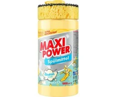 Pagaminta Ukrainoje Koncentruotas indų ploviklis - bananų kvapo gelis "MAXI POWER" su dozatoriumi ir kempine indams plauti, 1000ml