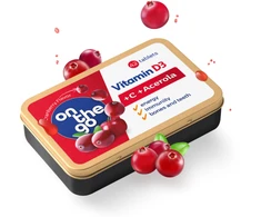 Vitar Sro OnTheGo Vitaminas D3 + C + Acerola ekstraktas, tabletės