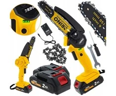 20V akumuliatorinis mini grandininis pjūklas su 2x 2Ah baterijomis