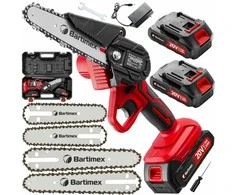 Akumuliatorinis mini grandininis pjūklas 20V 800W su 2x 2.0Ah baterijomis