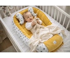Baby Cocoon Premium 2in1 medvilnės/veliūro antklodės, čiužinio ir 2 pagalvių rinkinys