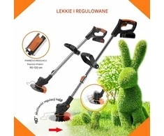 Belaidis trimeris su 2x 21V baterijomis – didelis žoliapjovės rinkinys