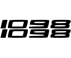 Ducati Stickers Motociklo lipdukai Ducati Superbike 1098 Numbers, sportinio stiliaus, 2 vnt.