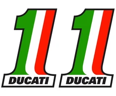 Ducati Stickers Motociklo lipdukai Ducati Number 1, su numerio grafika, 2 vnt.