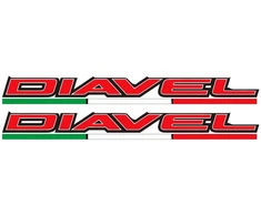 Ducati Stickers Motociklo lipdukai Ducati Diavel Italy Flag, su trispalvės motyvu, su vėliavos motyvu, raudonos spalvos, 2 vnt.