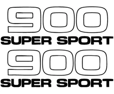 Ducati Stickers Motociklo lipdukai Ducati 900 Sport V2, retro stiliaus, 2 vnt.