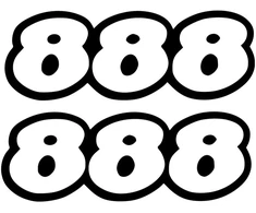 Ducati Stickers Motociklo lipdukai Ducati 888, retro stiliaus, 2 vnt.