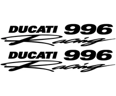 Ducati Stickers Motociklo lipdukai Ducati 996 Racing Team, sportinio stiliaus, 2 vnt.