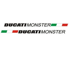 Ducati Stickers Motociklo lipdukai Ducati Monster Italy Flag, su trispalvės motyvu, su vėliavos motyvu, 2 vnt.